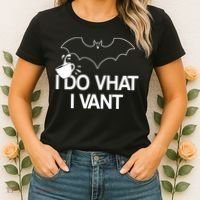 I Do What I Vant (Want) Funny Bat Vampire Women's T-Shirt thumb 2