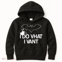 I Do What I Vant (Want) Funny Bat Vampire Kids Hoodie thumb 0