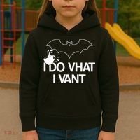 I Do What I Vant (Want) Funny Bat Vampire Kids Hoodie thumb 3