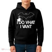 I Do What I Vant (Want) Funny Bat Vampire Kids Hoodie thumb 4