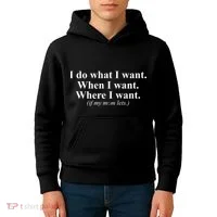 I Do What I Want Kids Hoodie thumb 4
