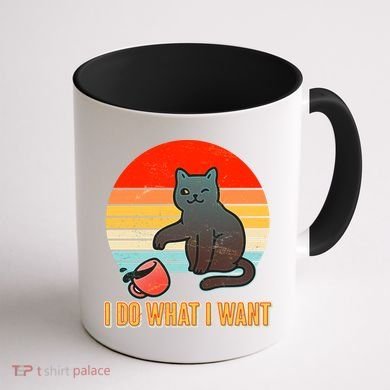 I Do What I Want Bad Cat Coffee Mug back