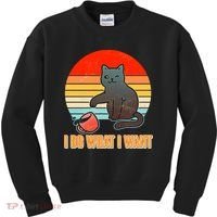 I Do What I Want Bad Cat Kids Sweatshirt thumb 0