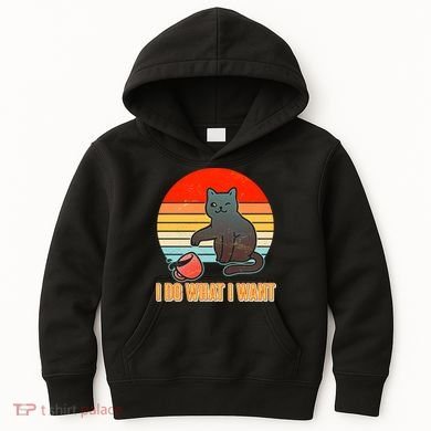 I Do What I Want Bad Cat Kids Hoodie