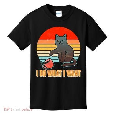 I Do What I Want Bad Cat Kids T-Shirt