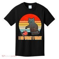 I Do What I Want Bad Cat Kids T-Shirt thumb 0