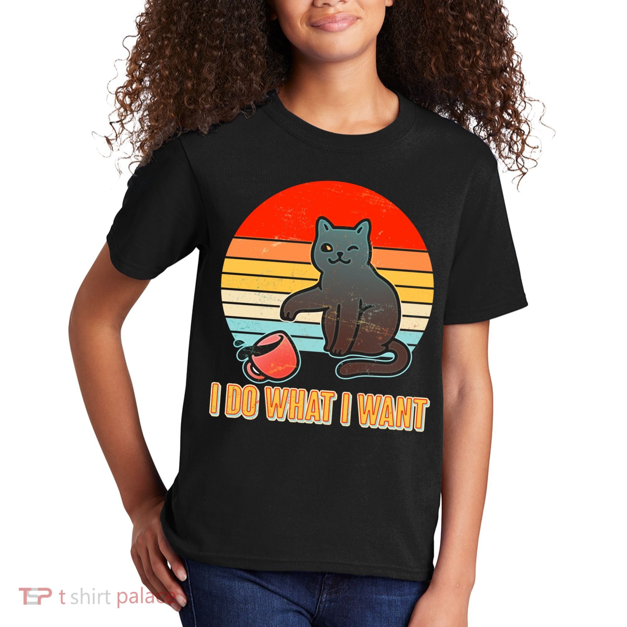 I Do What I Want Bad Cat Kids T-Shirt