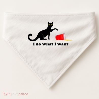 I Do What I Want Evil Cat USA-Made Doggie Bandana