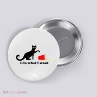 I Do What I Want Evil Cat Button thumb 0