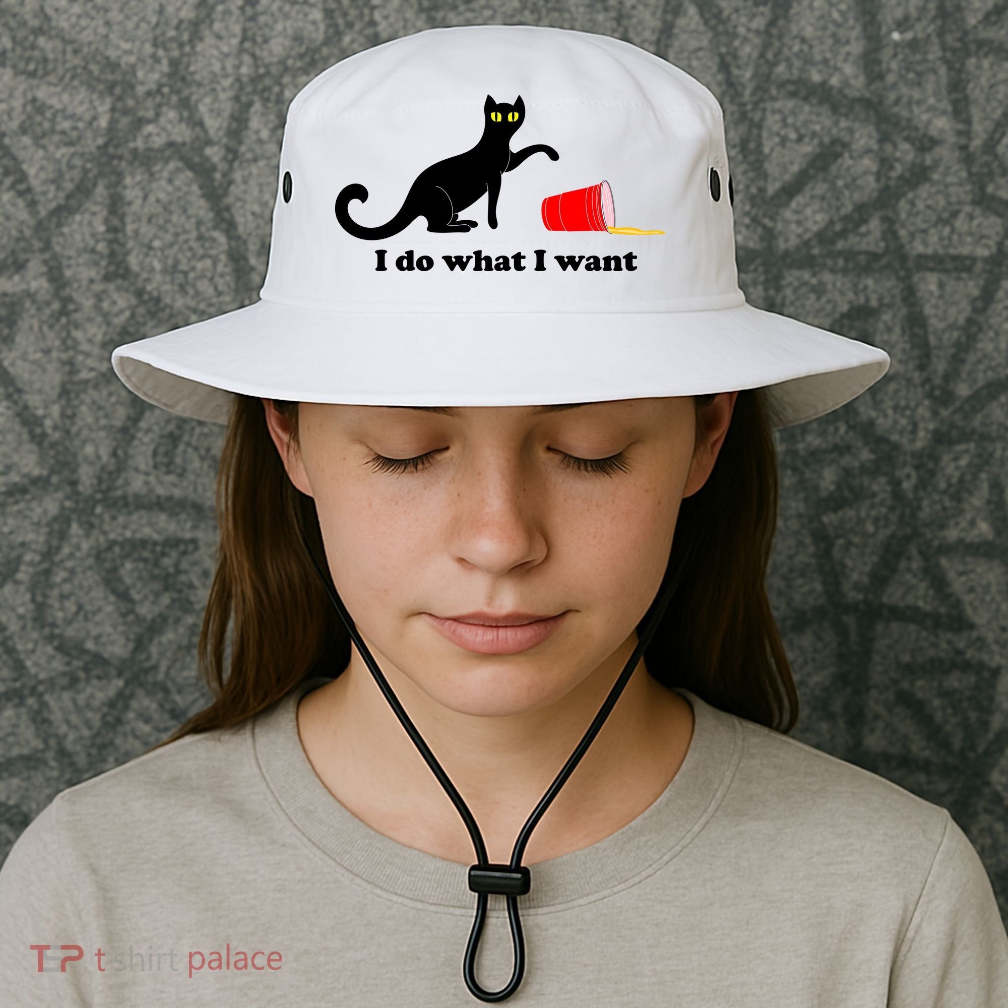 I Do What I Want Evil Cat Bucket Hat