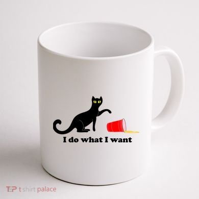 I Do What I Want Evil Cat Coffee Mug back