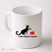 I Do What I Want Evil Cat Coffee Mug thumb 0