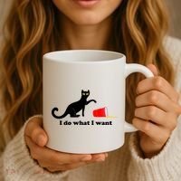 I Do What I Want Evil Cat Coffee Mug thumb 3