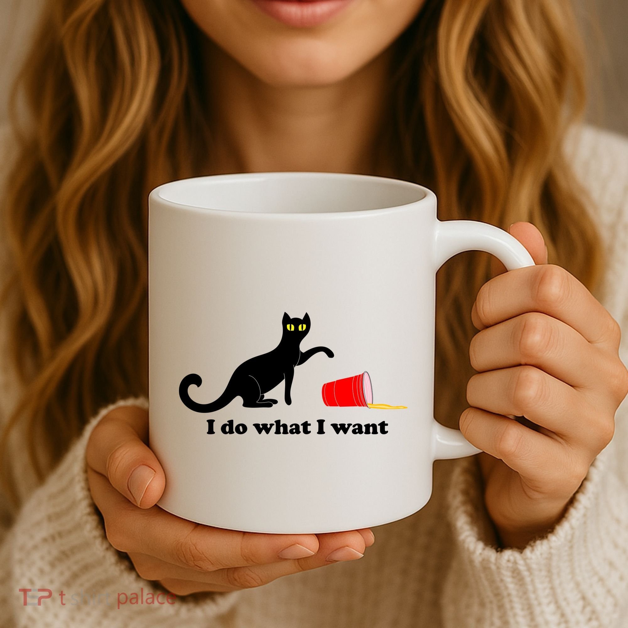 I Do What I Want Evil Cat Coffee Mug