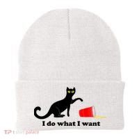 I Do What I Want Evil Cat Beanie thumb 0