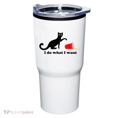 I Do What I Want Evil Cat Tumbler