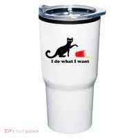 I Do What I Want Evil Cat Tumbler thumb 0