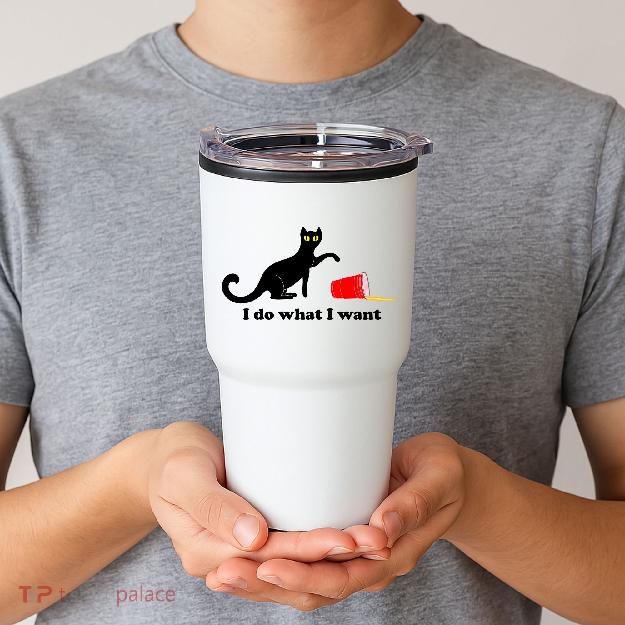I Do What I Want Evil Cat Tumbler