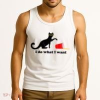 I Do What I Want Evil Cat Tank Top thumb 3