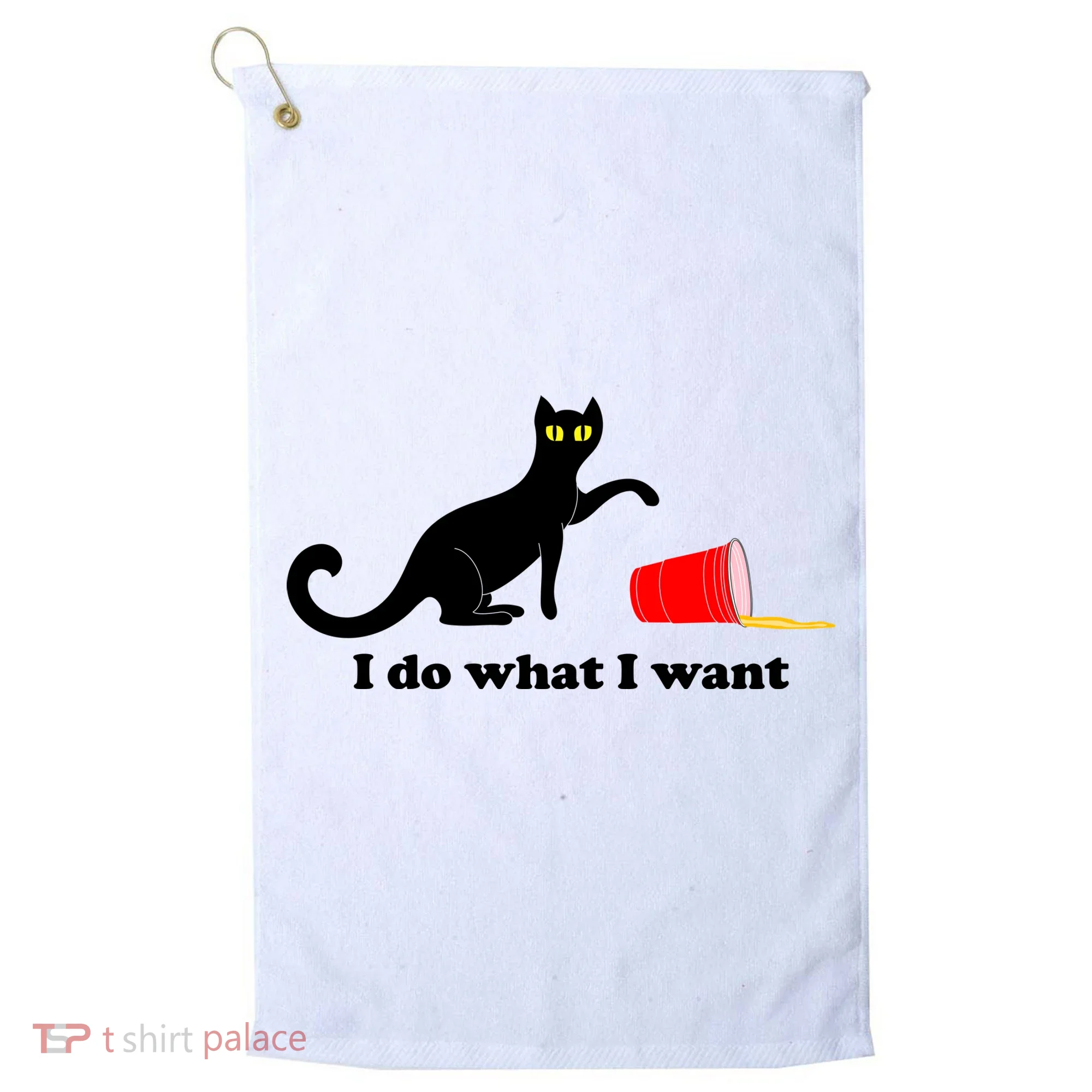 I Do What I Want Evil Cat Golf Towel