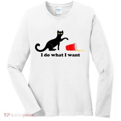 I Do What I Want Evil Cat Women's Long Sleeve Shirt