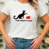 I Do What I Want Evil Cat Women's T-Shirt thumb 2