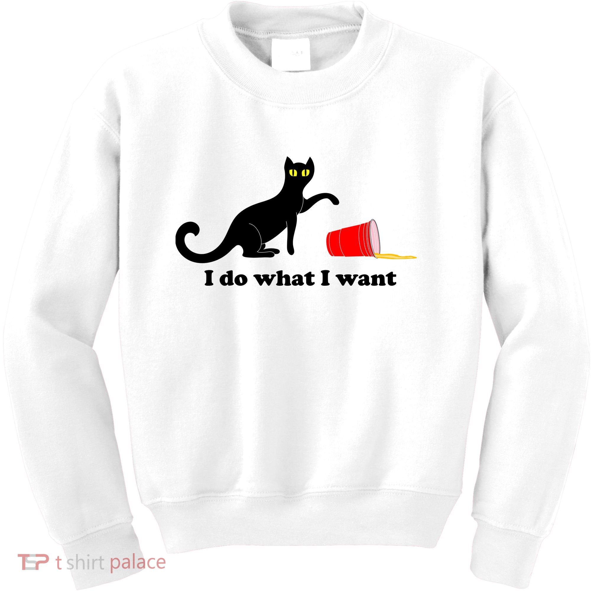 I Do What I Want Evil Cat Kids Sweatshirt