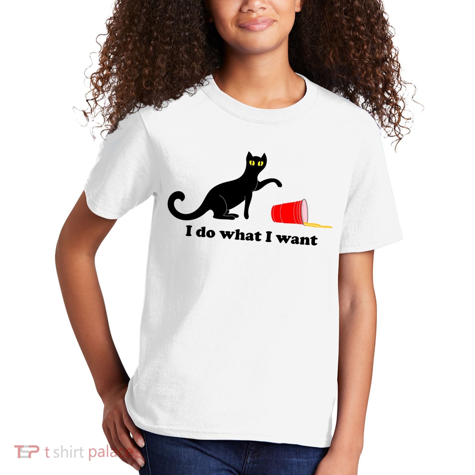 I Do What I Want Evil Cat Kids T-Shirt