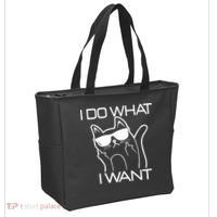 I Do What I Want Funny Cat Tote Bag thumb 2