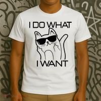 I Do What I Want Funny Cat T-Shirt thumb 3