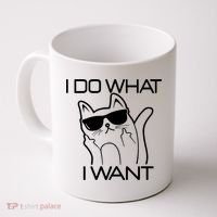 I Do What I Want Funny Cat Coffee Mug thumb 0