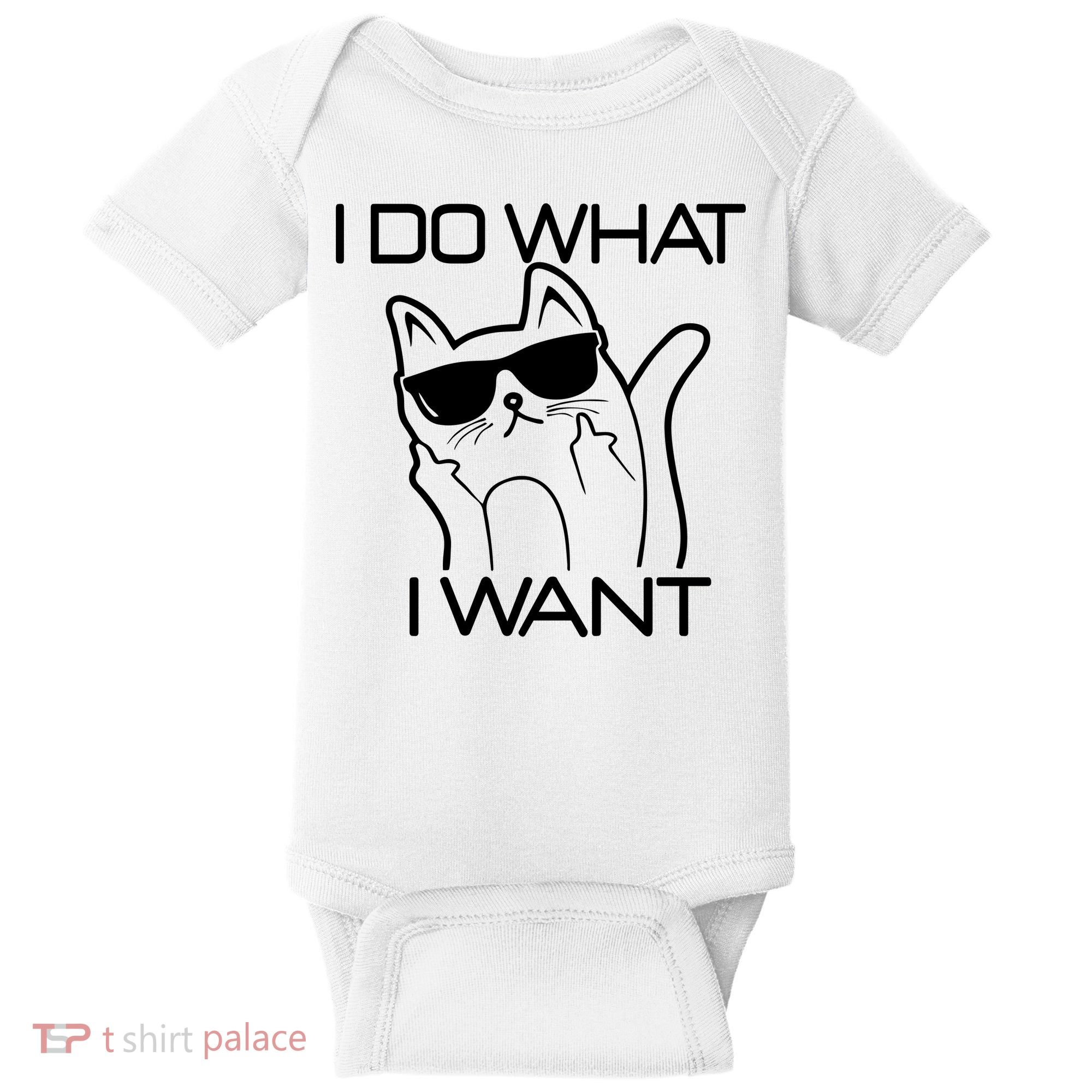 I Do What I Want Funny Cat Baby Bodysuit