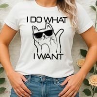 I Do What I Want Funny Cat Women's T-Shirt thumb 2