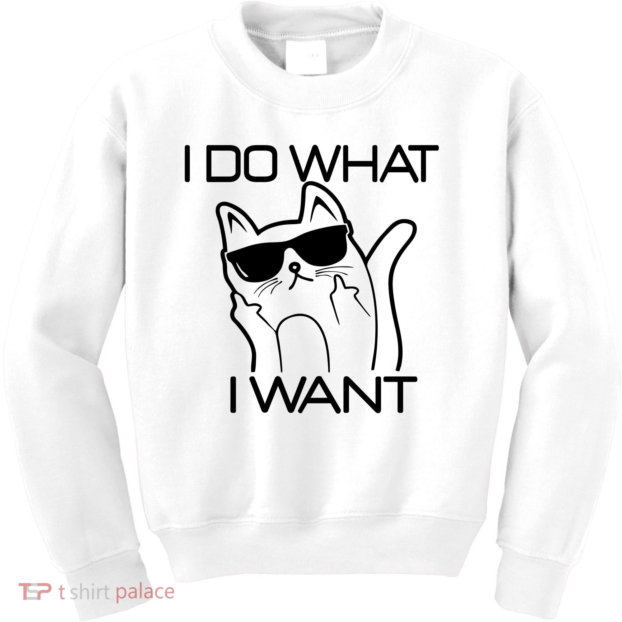I Do What I Want Funny Cat Kids Sweatshirt