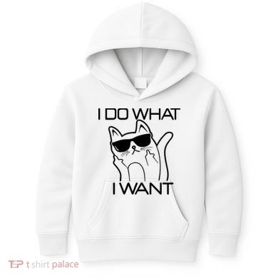 I Do What I Want Funny Cat Kids Hoodie