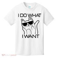 I Do What I Want Funny Cat Kids T-Shirt thumb 0