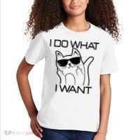 I Do What I Want Funny Cat Kids T-Shirt thumb 2