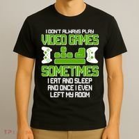 I Don't Always Play Video Games Gamer T-Shirt thumb 3