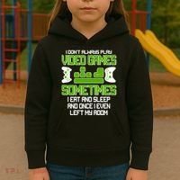I Don't Always Play Video Games Gamer Kids Hoodie thumb 3