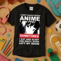 I Don't Always Watch Anime Funny Kids T-Shirt thumb 3