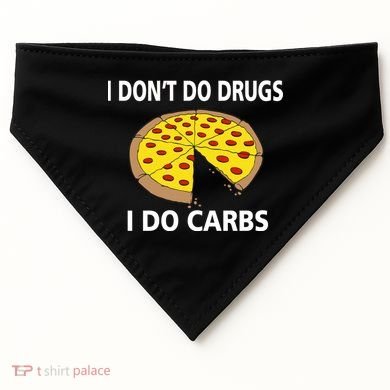 I Don't Do Drugs I Do Carbs USA-Made Doggie Bandana
