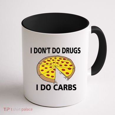 I Don't Do Drugs I Do Carbs Coffee Mug back