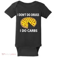 I Don't Do Drugs I Do Carbs Baby Bodysuit thumb 0