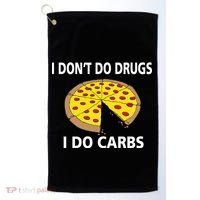 I Don't Do Drugs I Do Carbs Golf Towel thumb 0