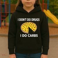 I Don't Do Drugs I Do Carbs Kids Hoodie thumb 3