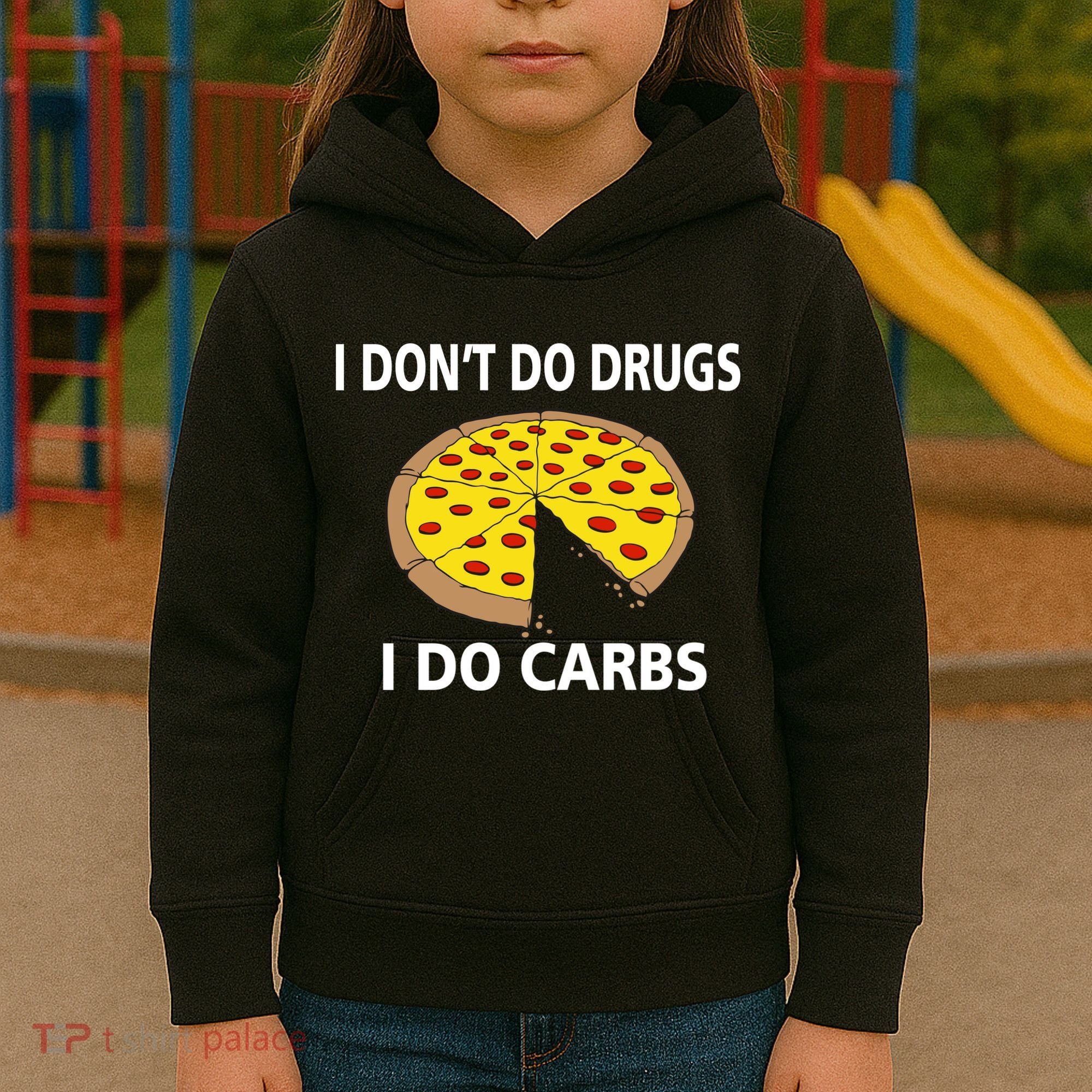 I Don't Do Drugs I Do Carbs Kids Hoodie