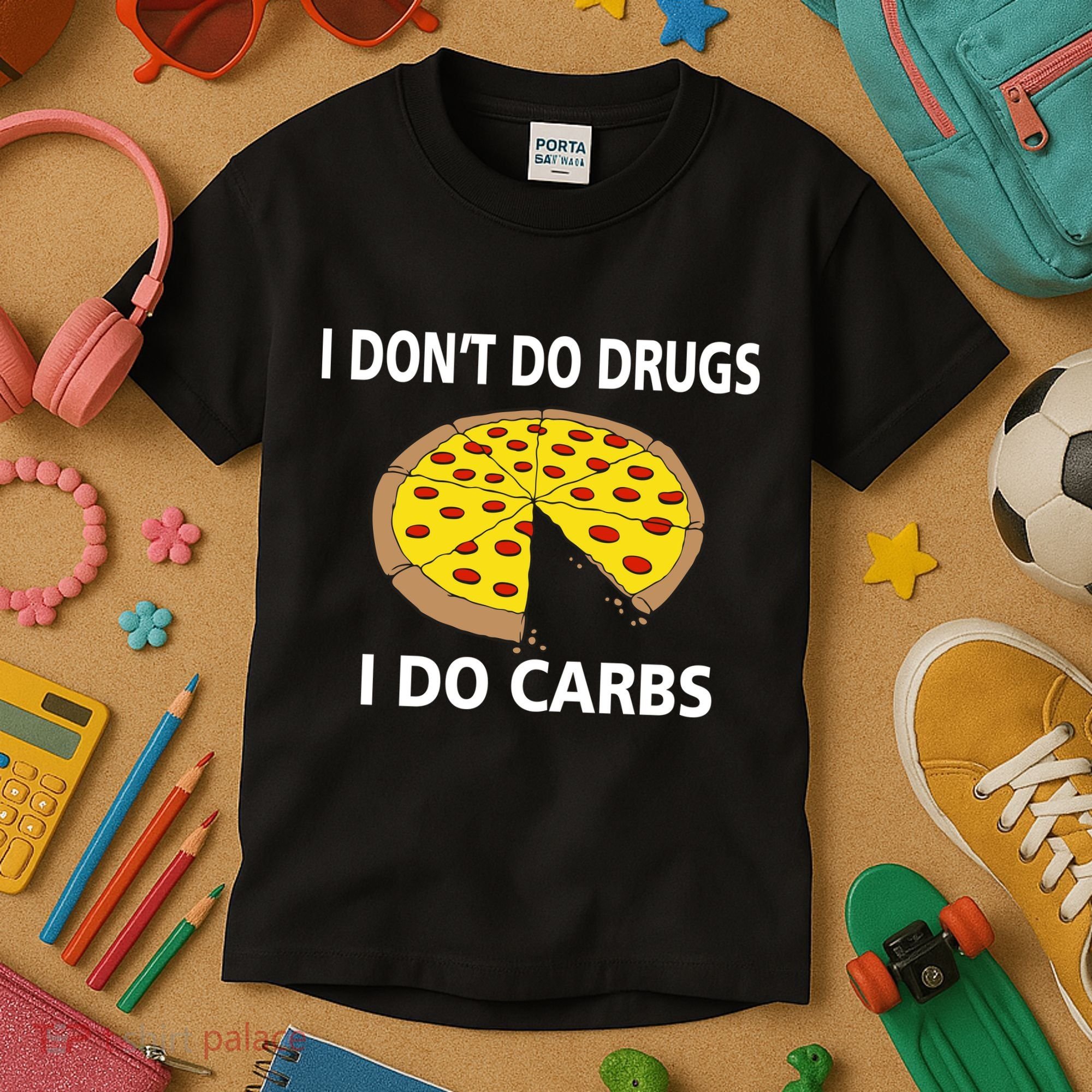 I Don't Do Drugs I Do Carbs Kids T-Shirt