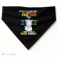 I Don't Give A Fuck Fuck Offensive Funny Unicorn USA-Made Doggie Bandana thumb 0