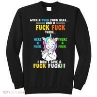 I Don't Give A Fuck Fuck Offensive Funny Unicorn Sweatshirt thumb 0