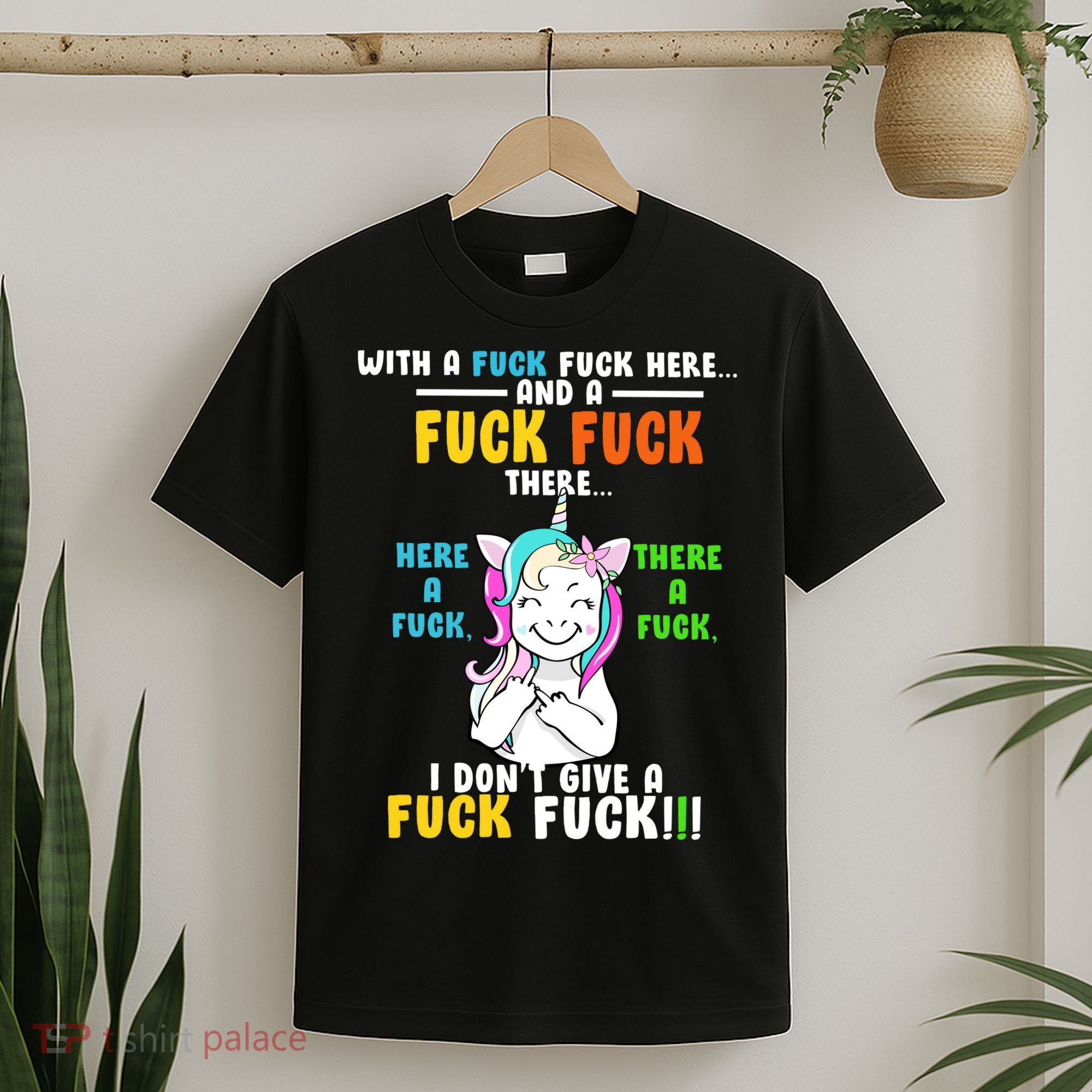 I Don't Give A Fuck Fuck Offensive Funny Unicorn T-Shirt